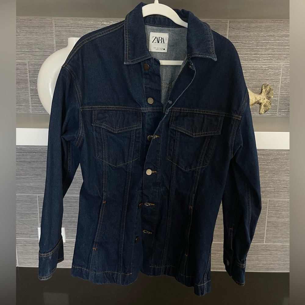Zara denim shirt top